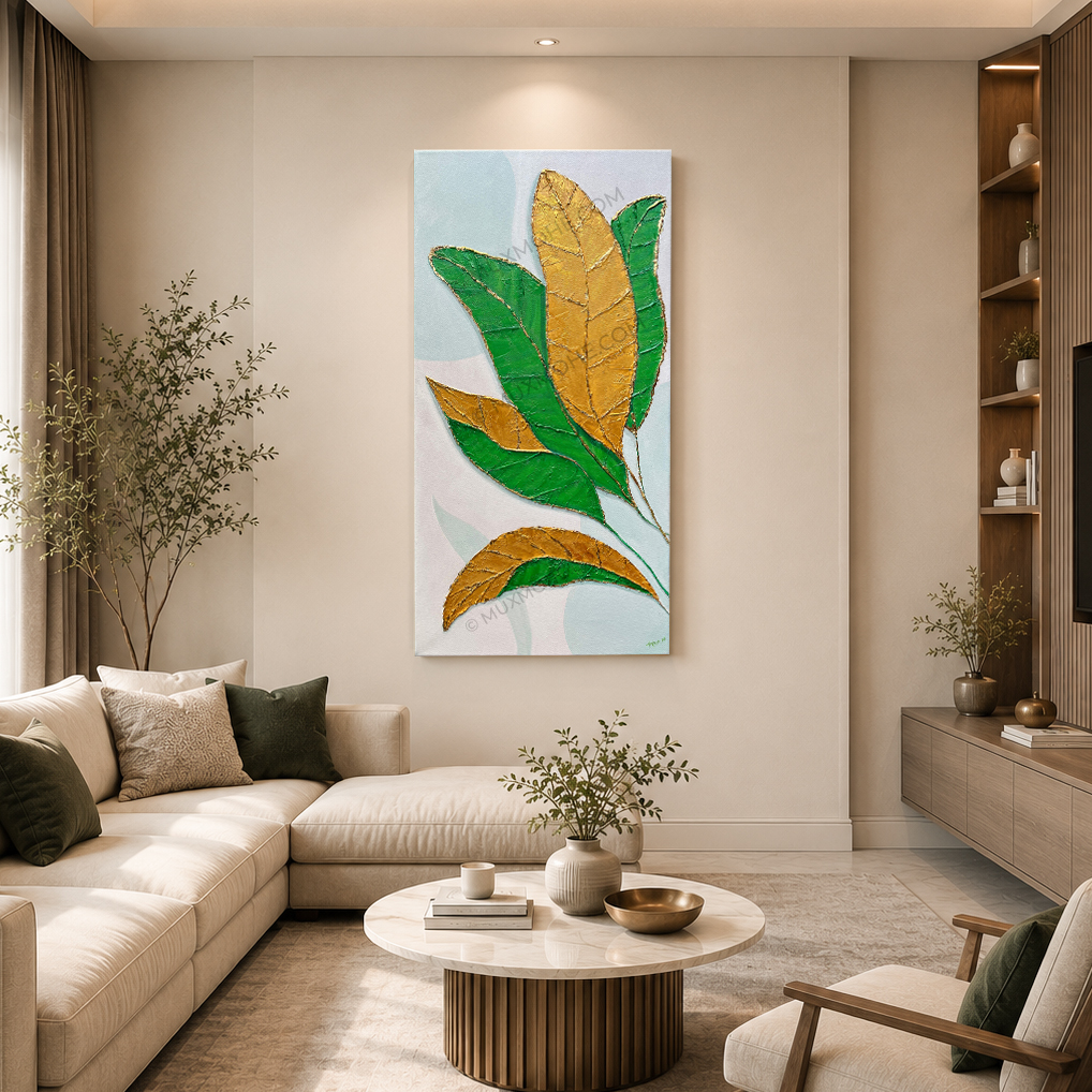 Hiraṇya Pallav - Embossed acrylic painting on canvas