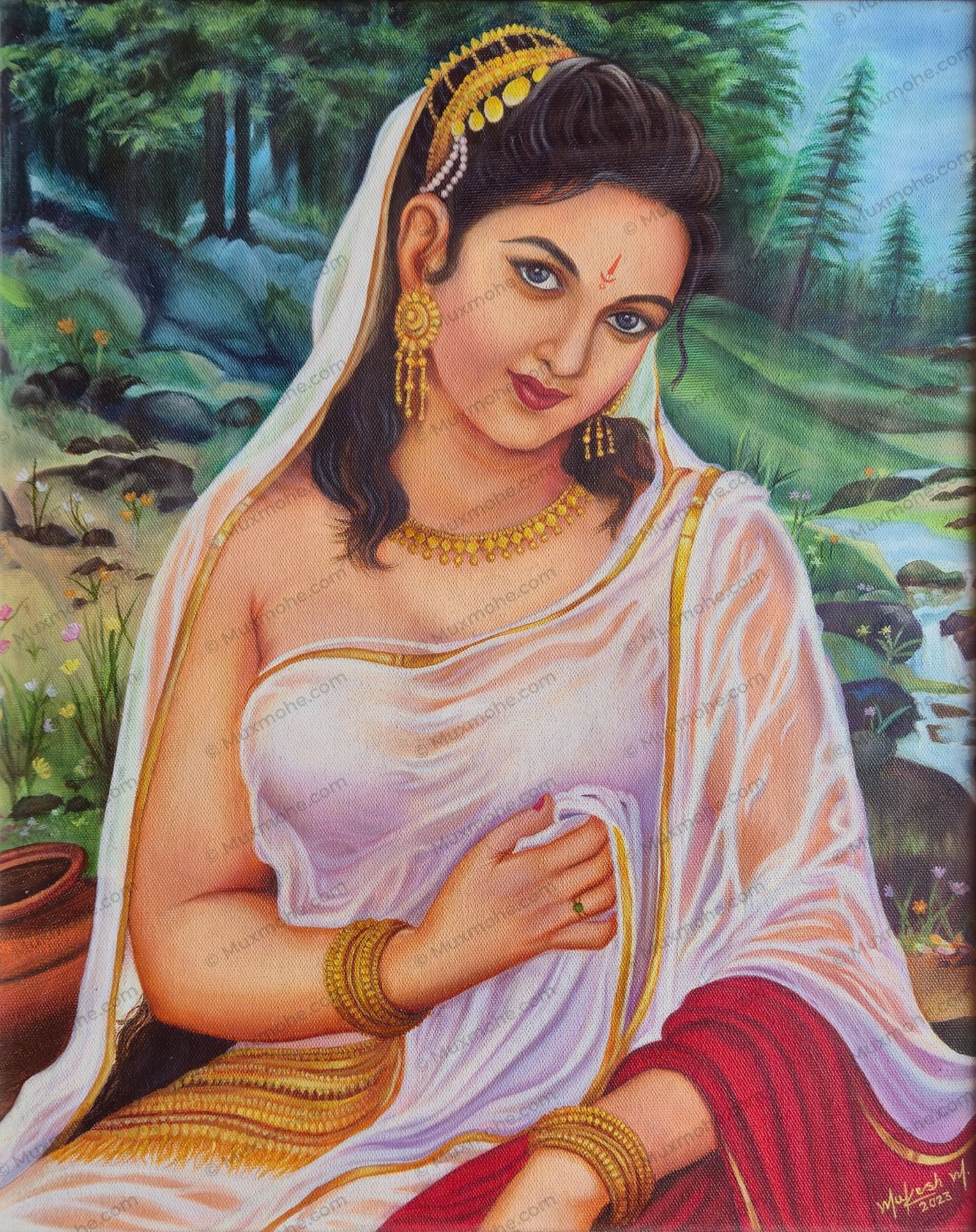 Apsara - A Beautiful Painting in Oil Colors on Canvas