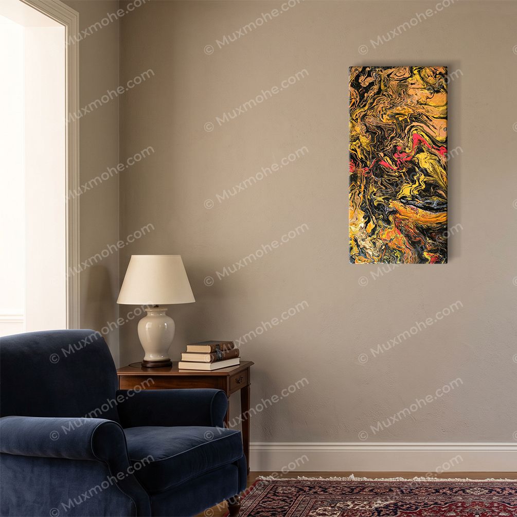 Golden Rush Fluid Painting