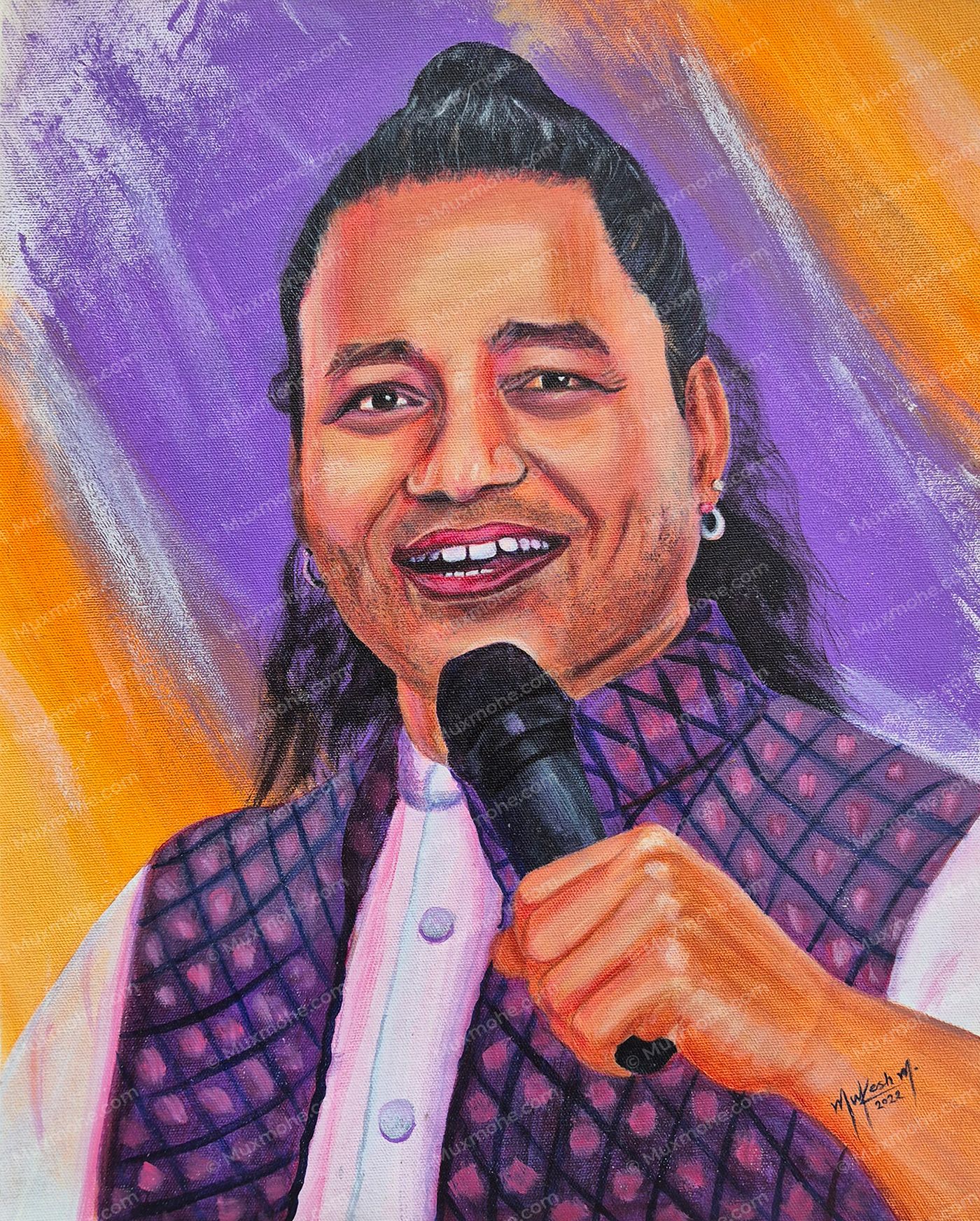 Kailash Kher Acrylic Portrait Painting