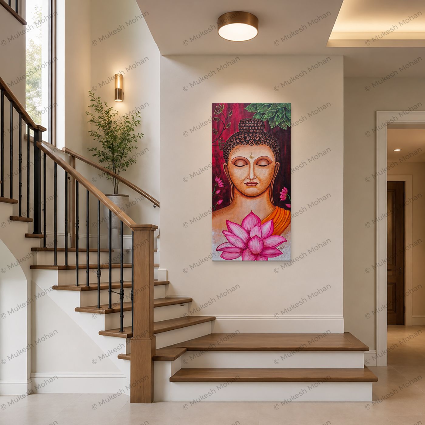 Lord Buddha Painting in Acrylic Colors