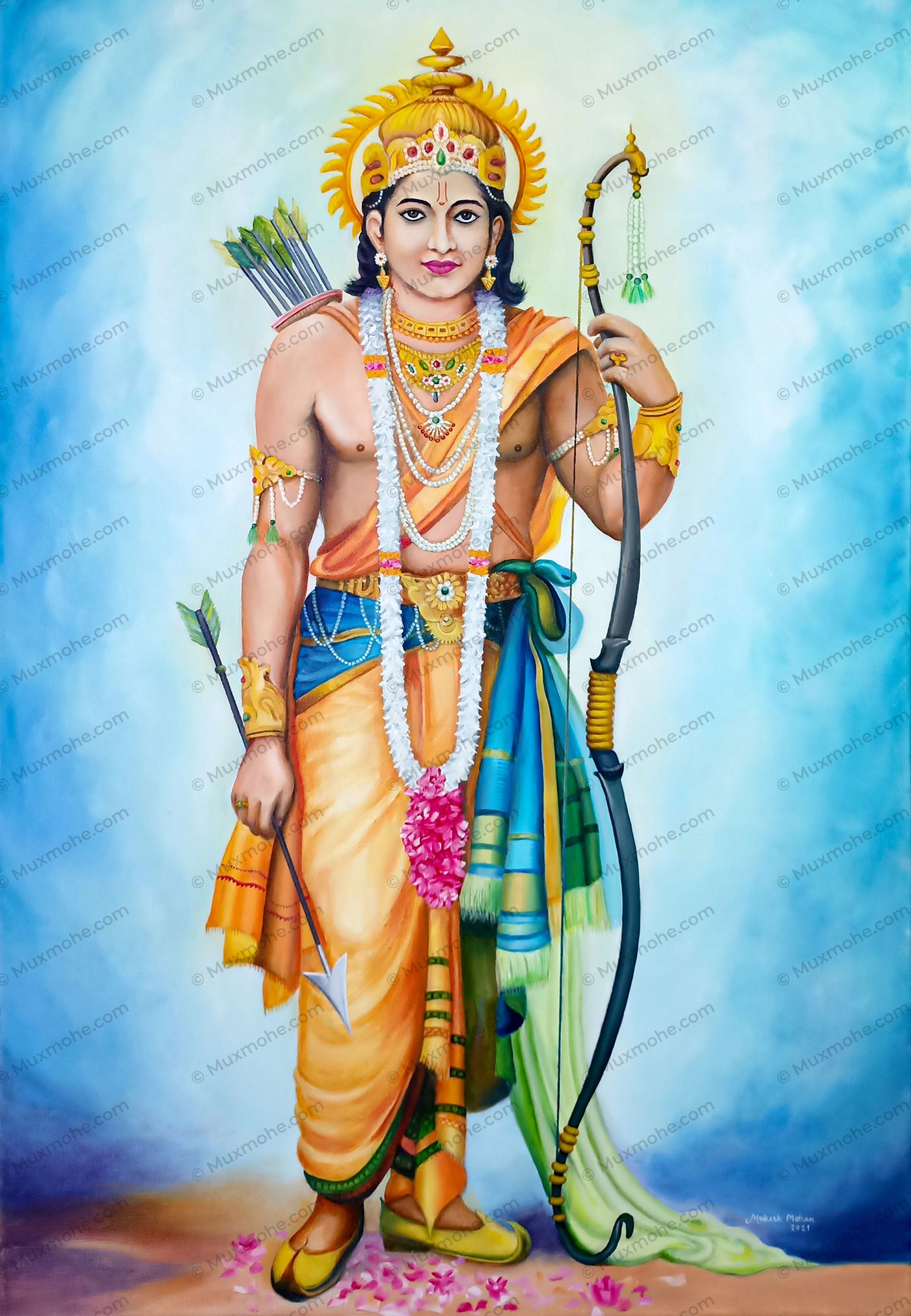 Lord Shree Ram Chandra painting in oil colors