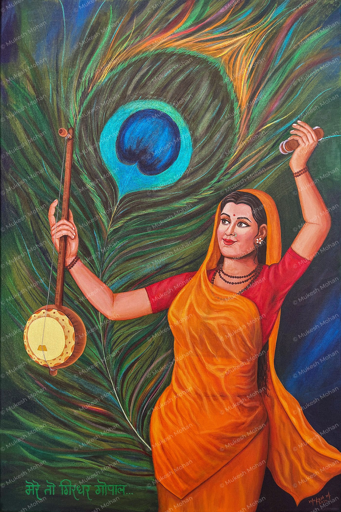 Meera-Madhura – Sant Meera Bai Acrylic Painting on Canvas