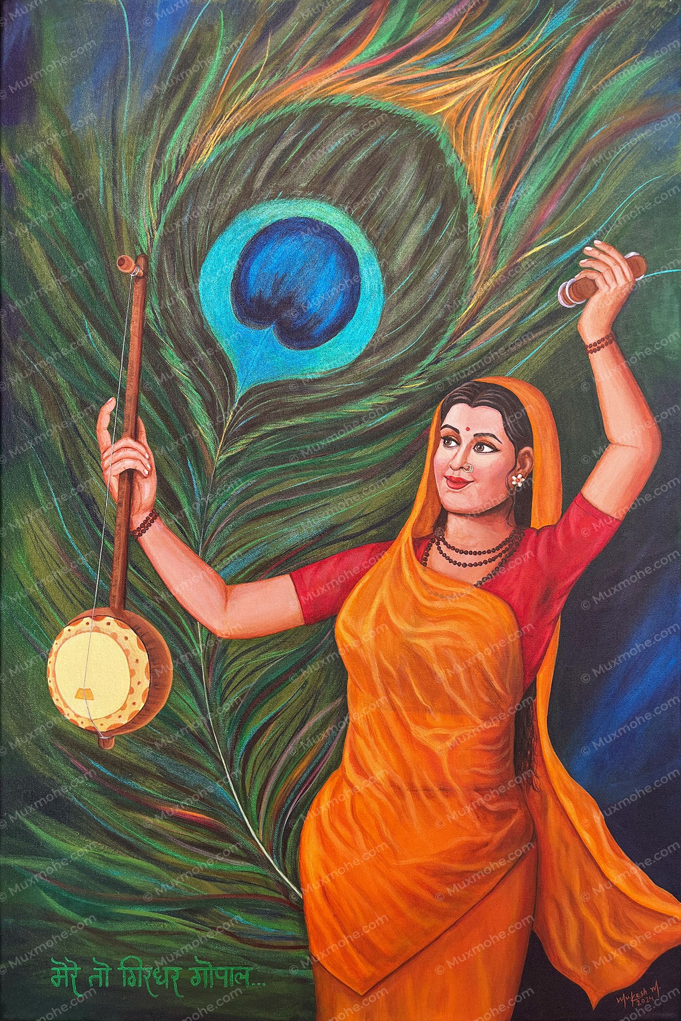 Meera-Madhura – Sant Meera Bai Acrylic Painting on Canvas