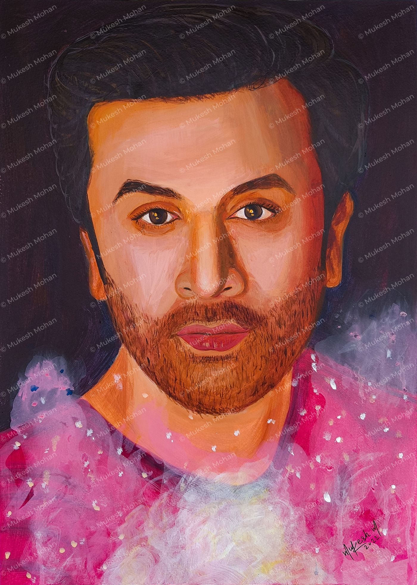 Ranbir Kapoor Acrylic Portrait Painting
