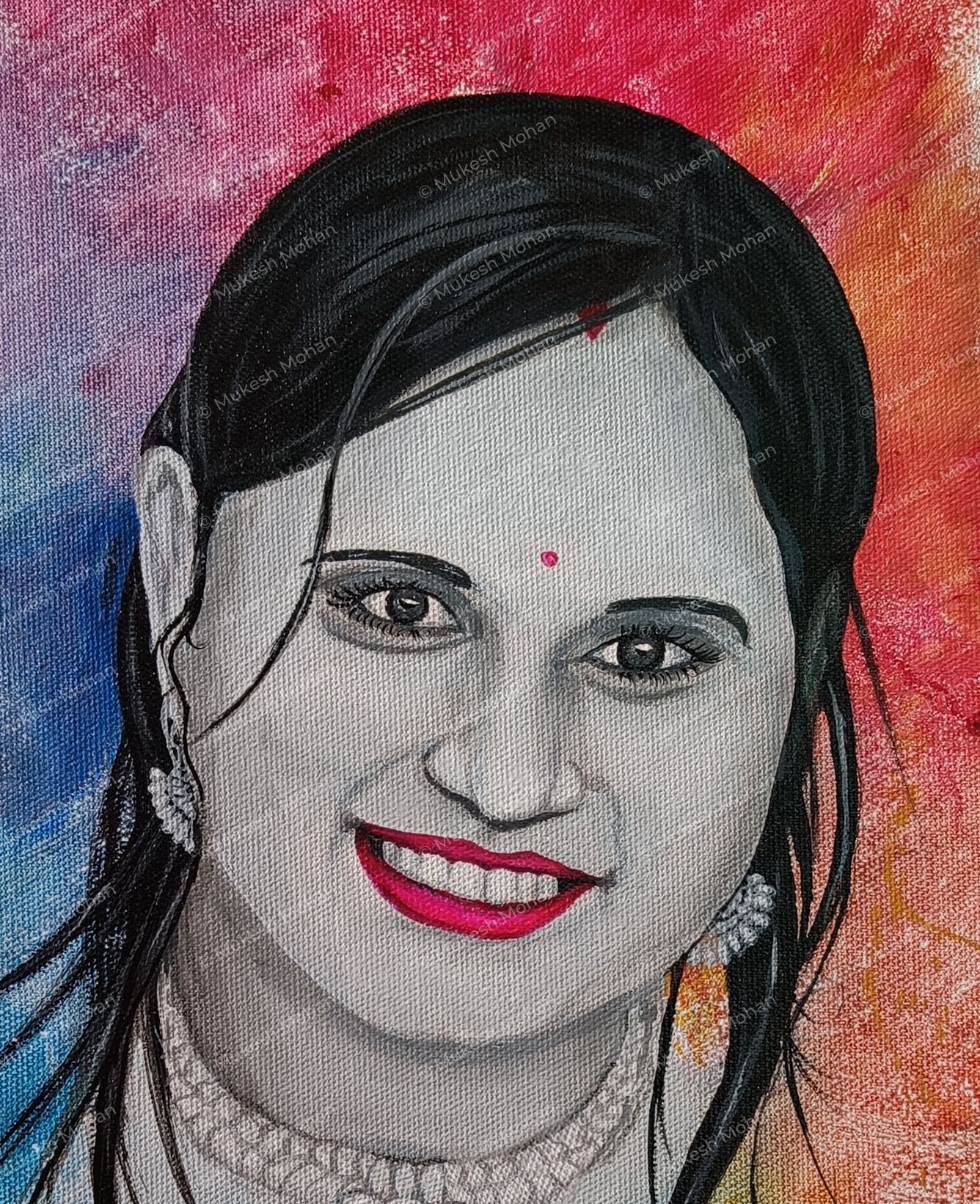 Commissioned acrylic portrait painting